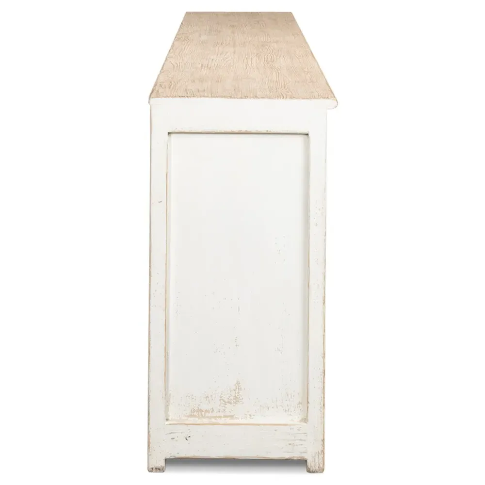 Errol Sideboard - Natural Distressed White, Pine Wood