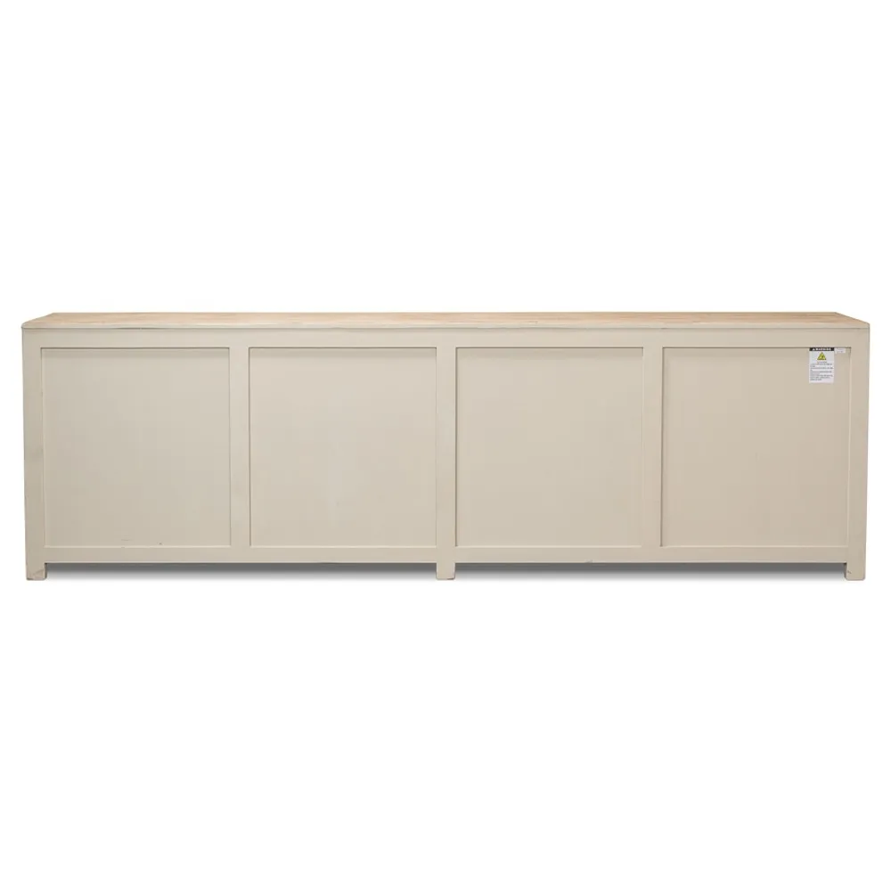 Errol Sideboard - Natural Distressed White, Pine Wood