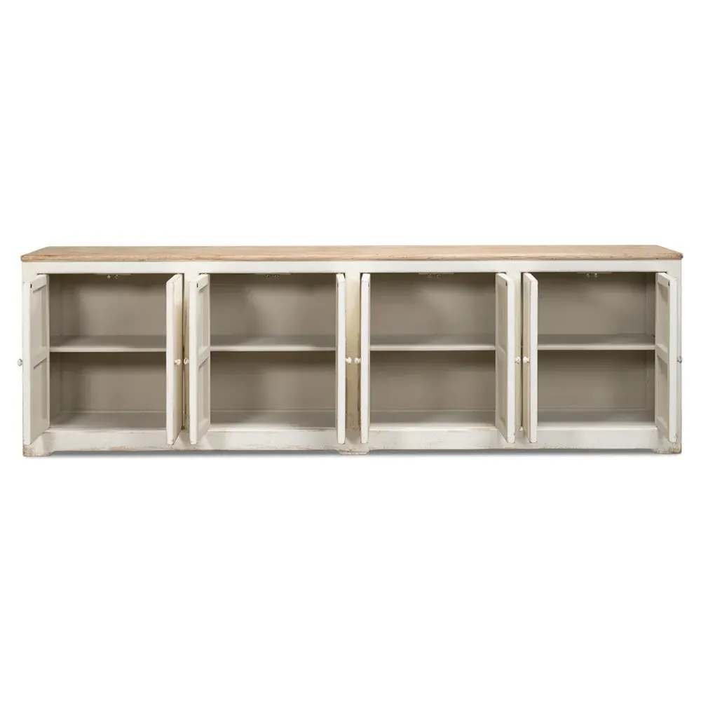 Errol Sideboard - Natural Distressed White, Pine Wood