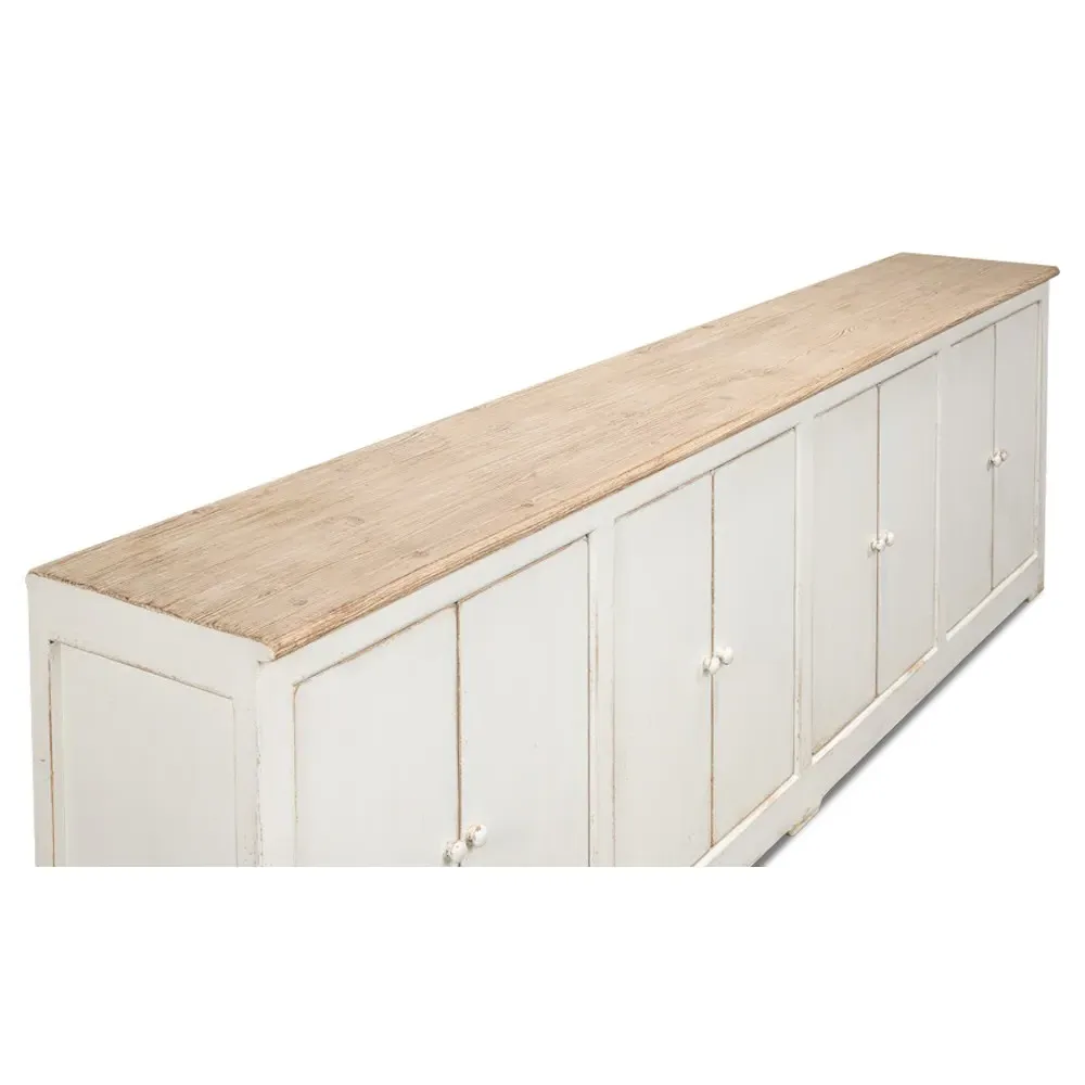 Errol Sideboard - Natural Distressed White, Pine Wood