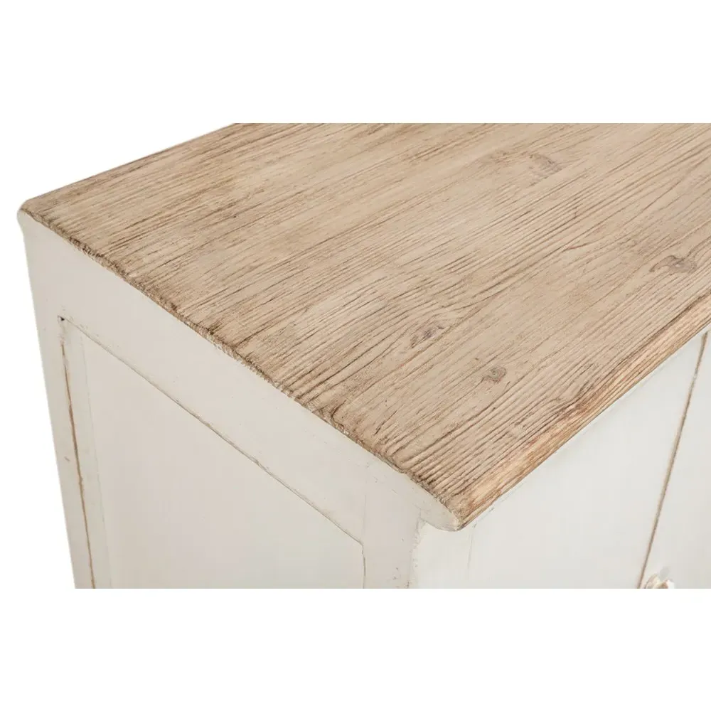 Errol Sideboard - Natural Distressed White, Pine Wood
