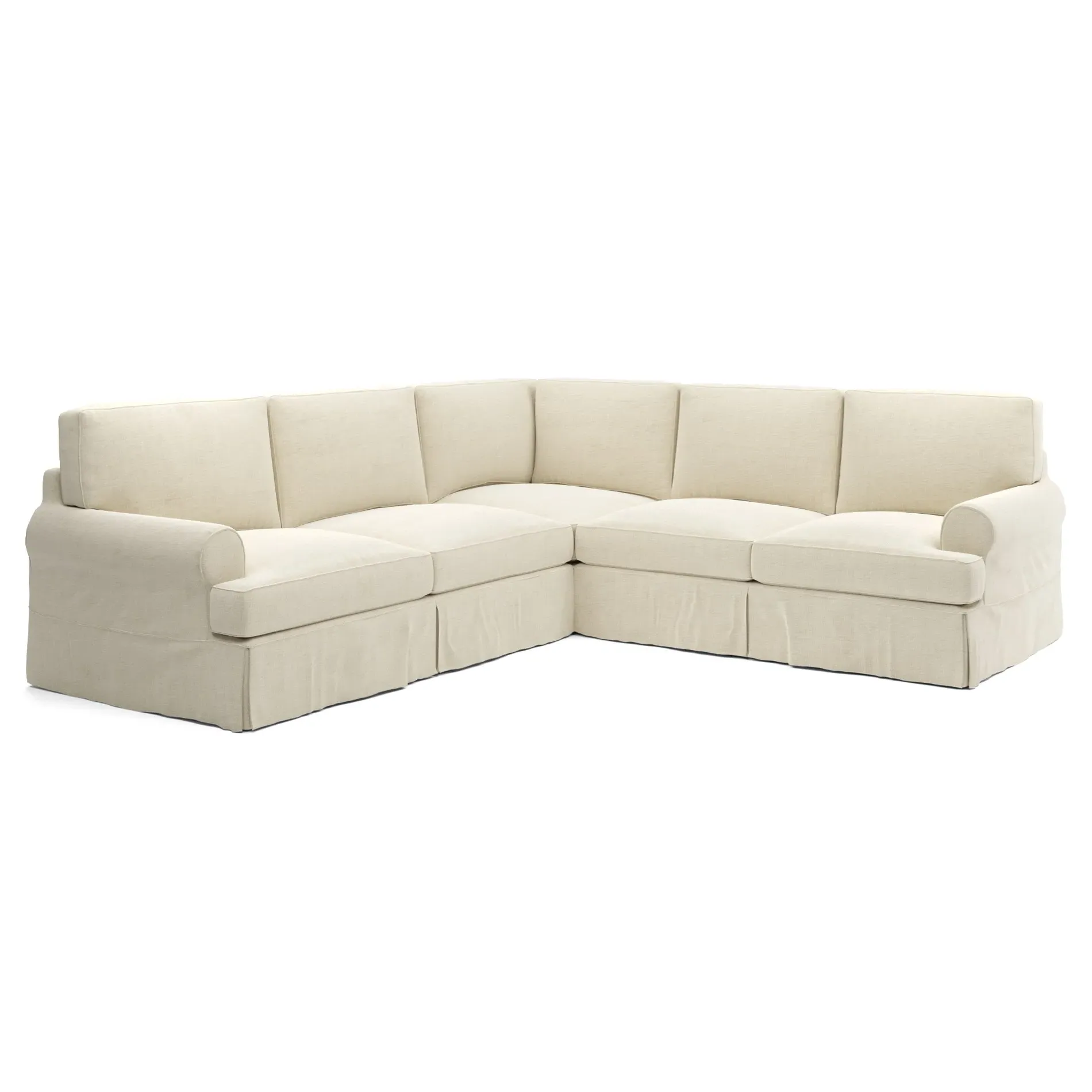Erving Corner Sectional Sofa with Slipcover - Sea Salt