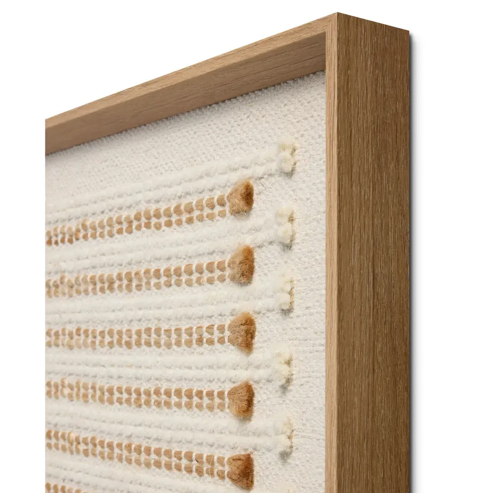 Eryssa Square Framed Wall Art - Beige, Textile