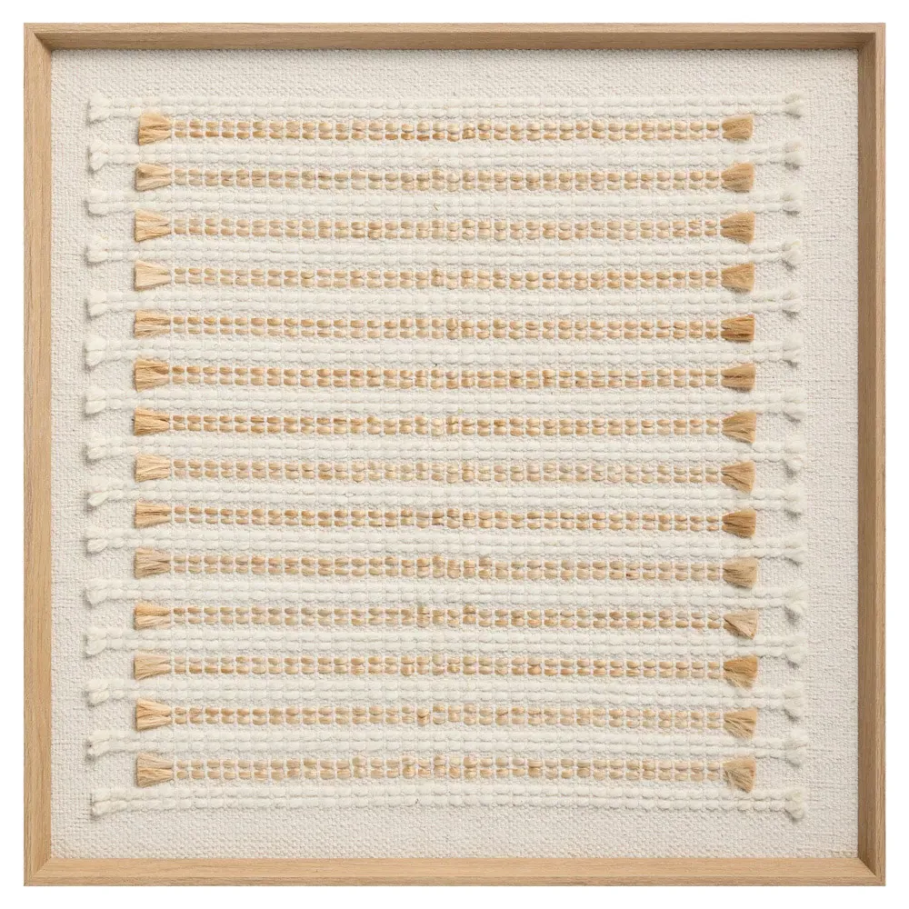 Eryssa Square Framed Wall Art - Beige, Textile image