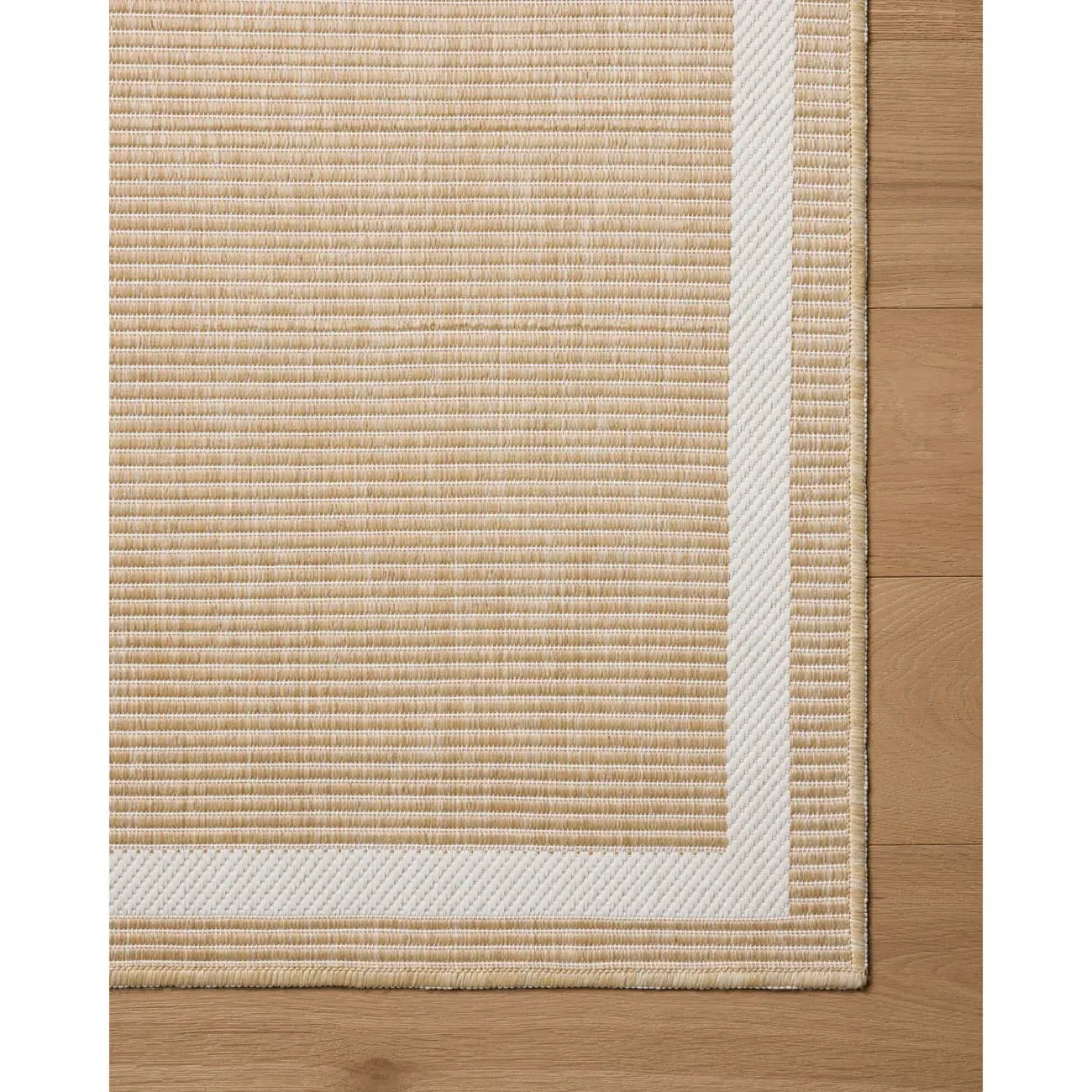 Esme Border Indoor Outdoor Rug Sample - Beige, Polypropylene