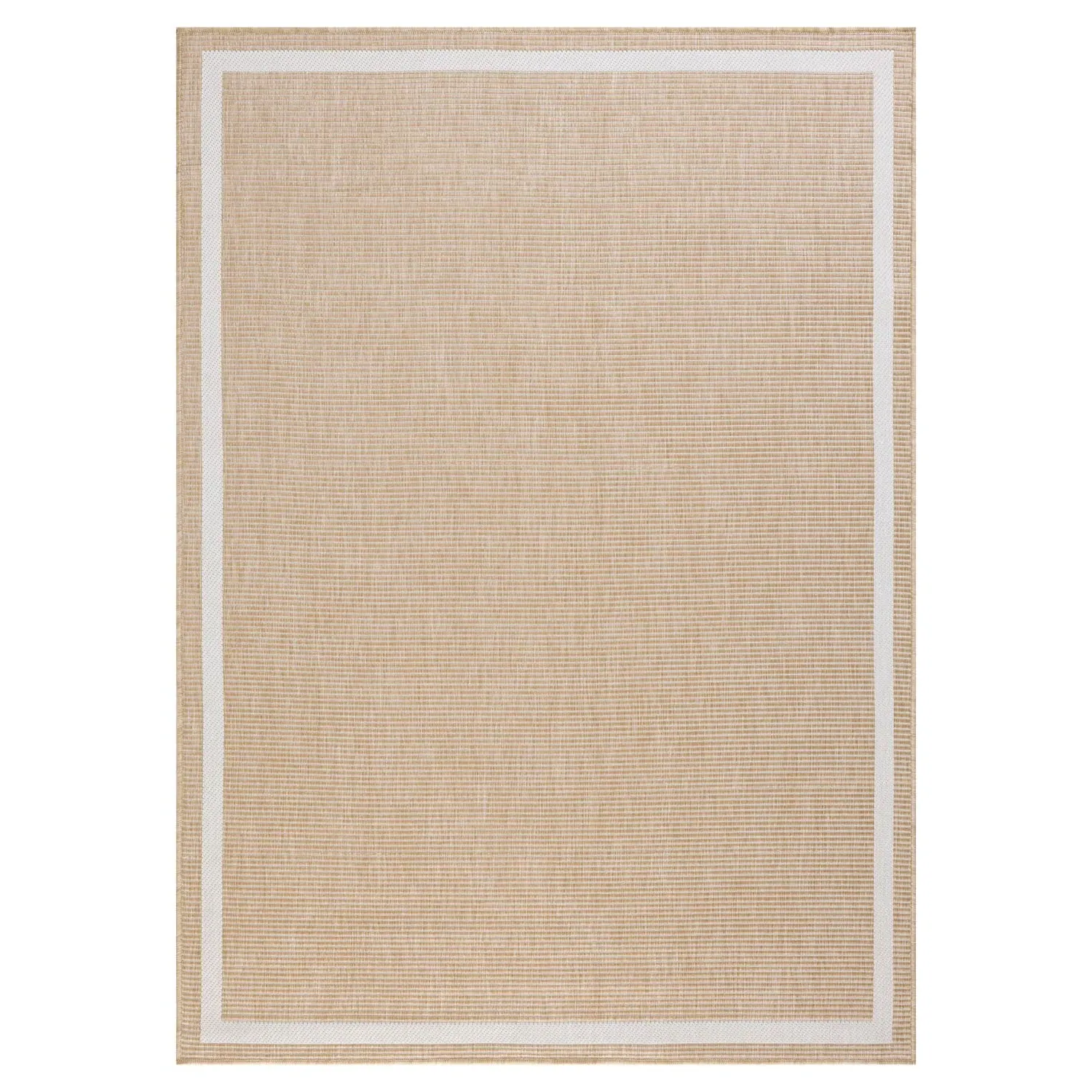 Esme Border Indoor Outdoor Rug Sample - Beige, Polypropylene image