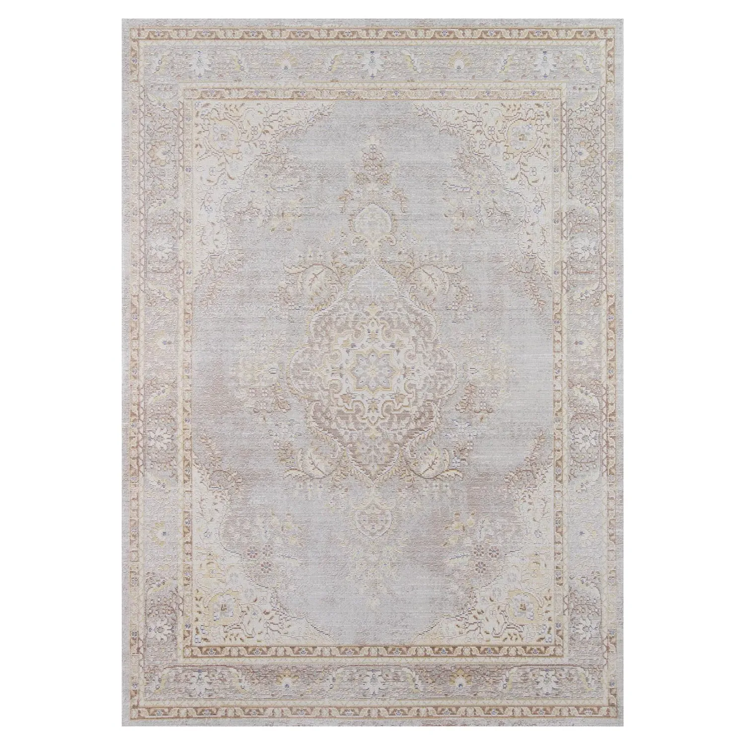 Esme Medallion Patterned Rug - Grey, Polyester image