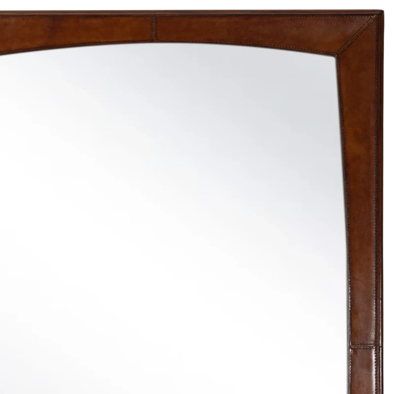 Estaban Rectangular Wall Mirror - Tan, Leather