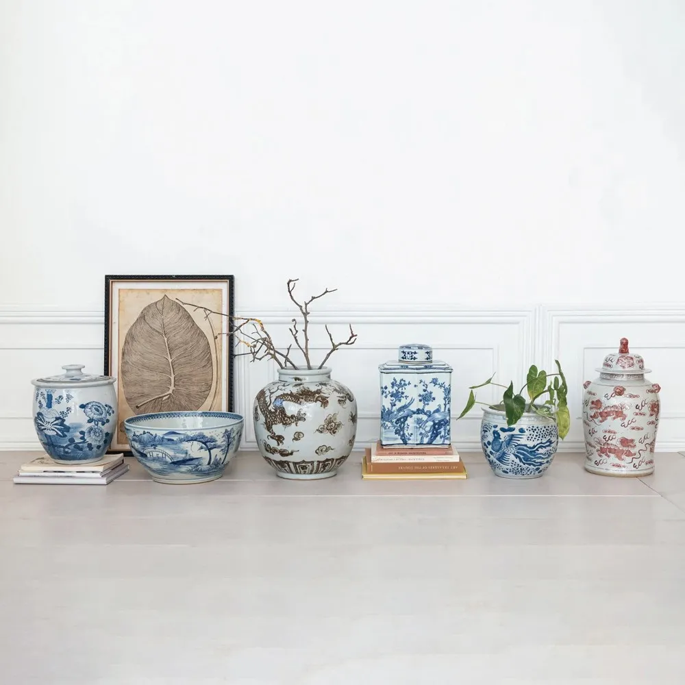 Estella Dragon Decorative Table Vase - White, Porcelain