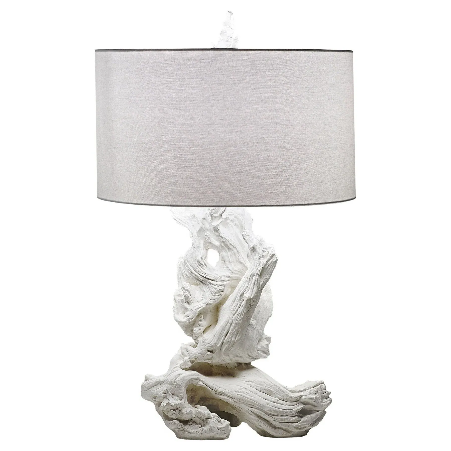 Estelle Driftwood Table Lamp - White, Linen