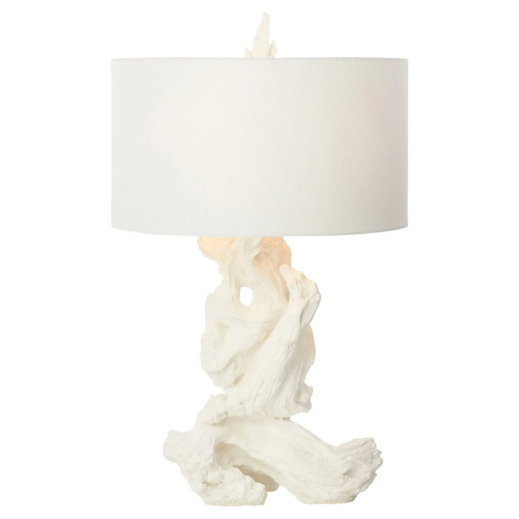 Estelle Driftwood Table Lamp - White, Linen