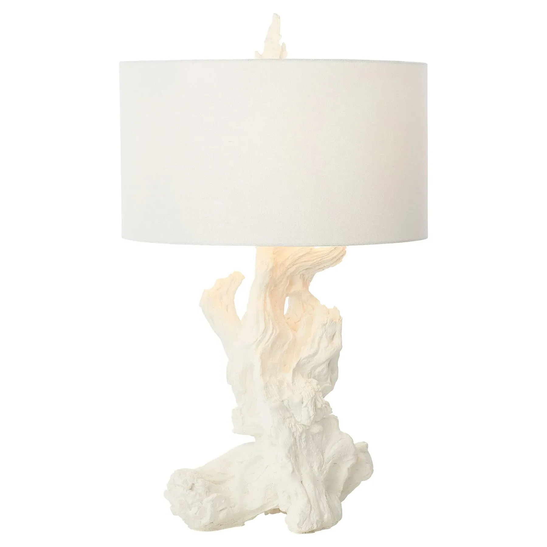 Estelle Driftwood Table Lamp - White, Linen