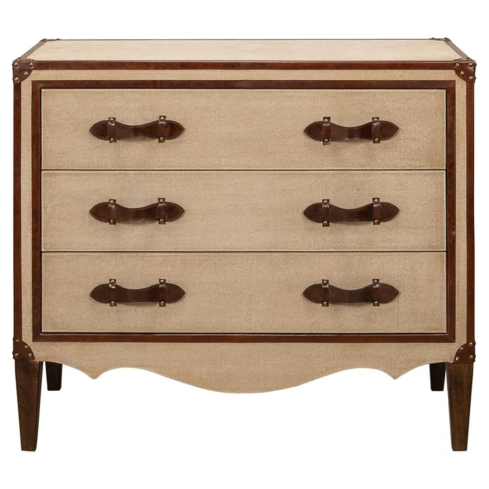 Esther Bachelor Chest - Beige, Canvas Leather image