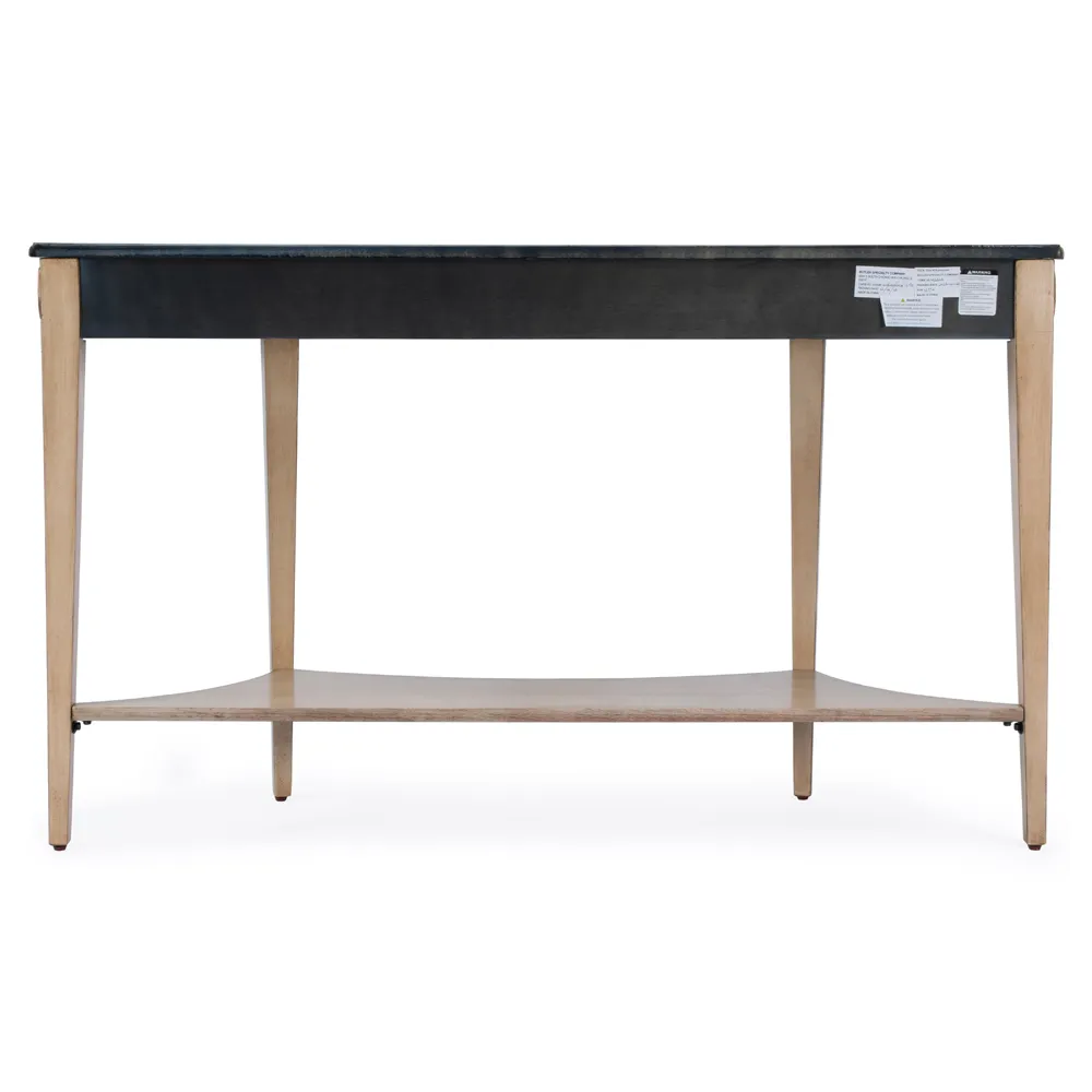 Estrella Demilune Console Table with Storage - Antique Beige