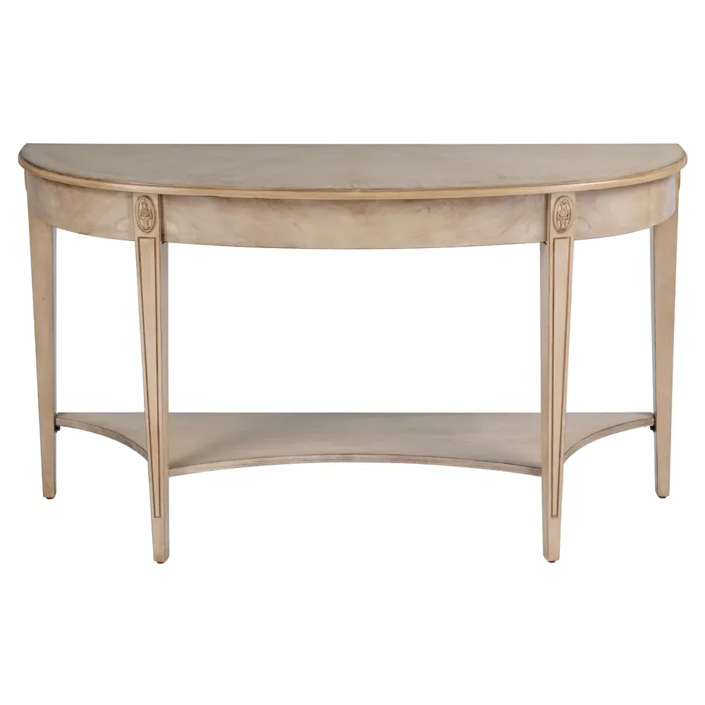 Estrella Demilune Console Table with Storage - Antique Beige image