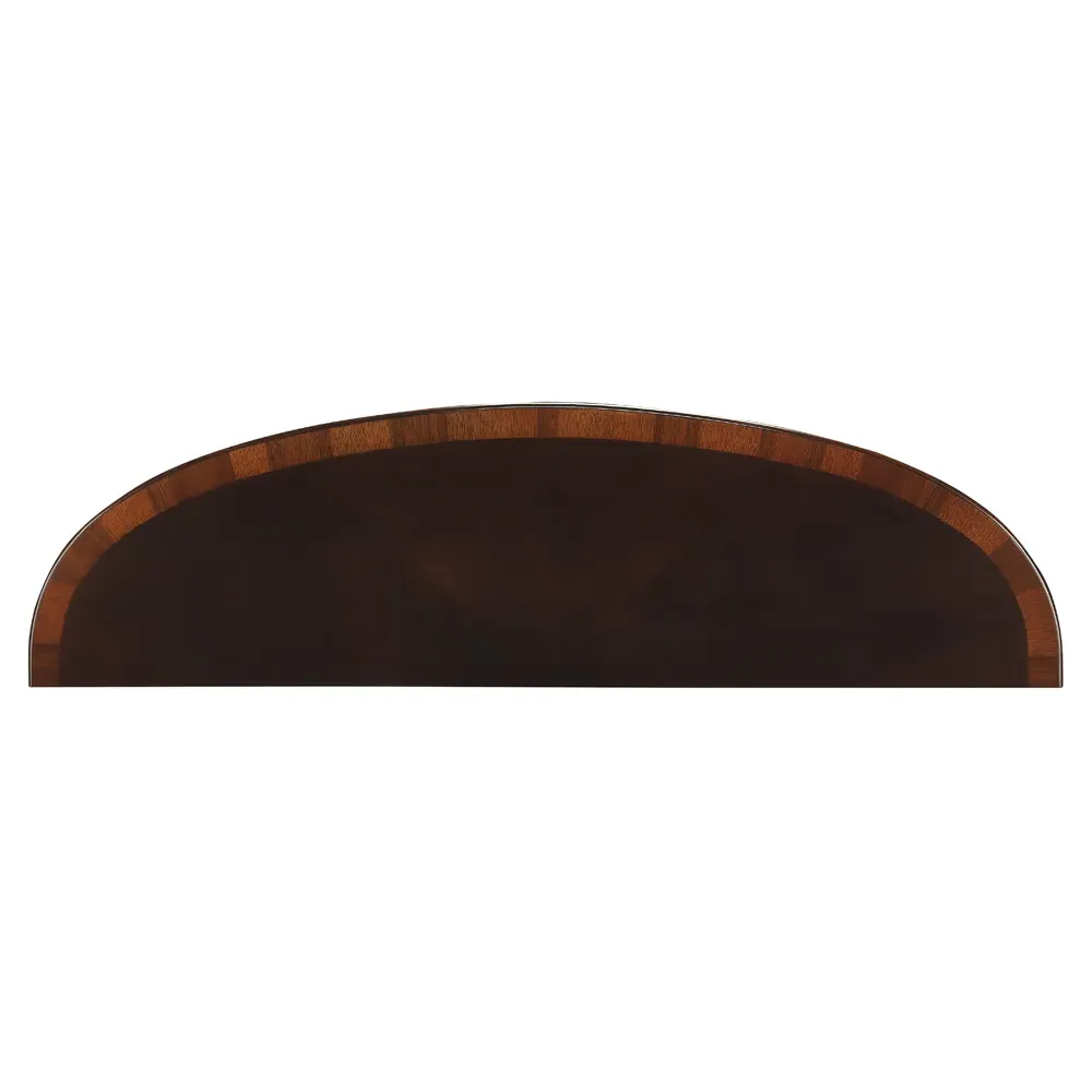 Estrella Demilune Console Table with Storage - Cherry Brown