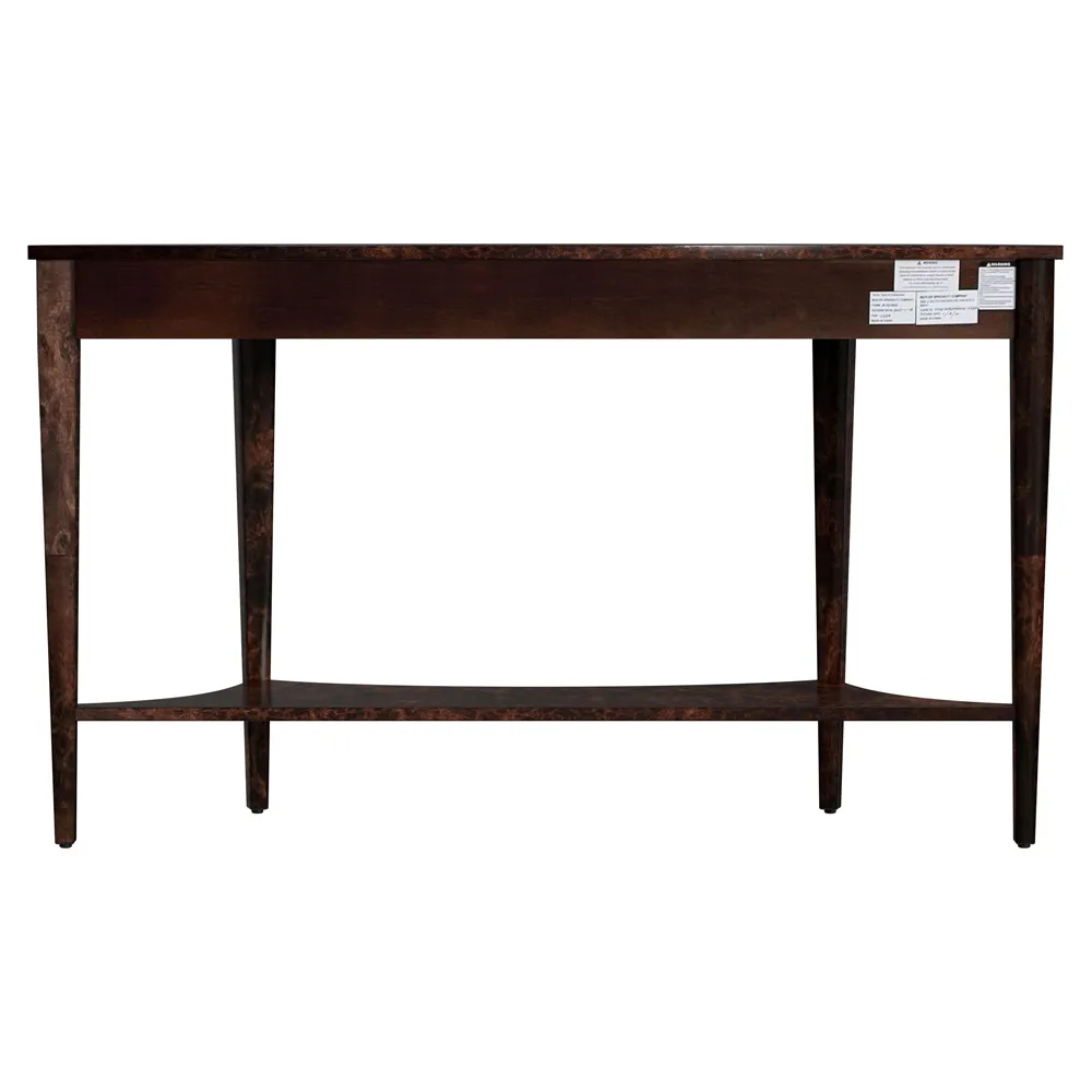 Estrella Demilune Console Table with Storage - Dark Burl