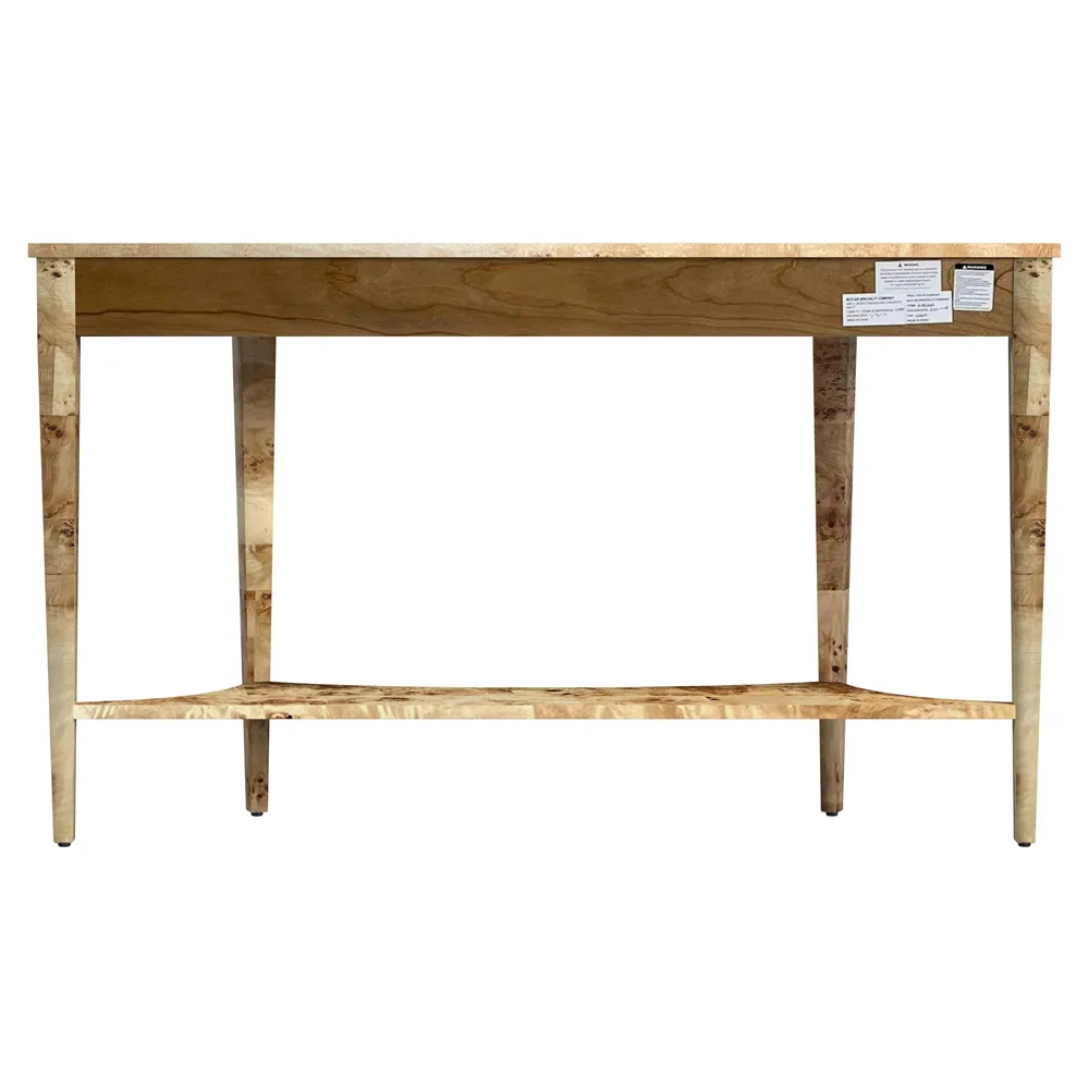 Estrella Demilune Console Table with Storage - Light Burl