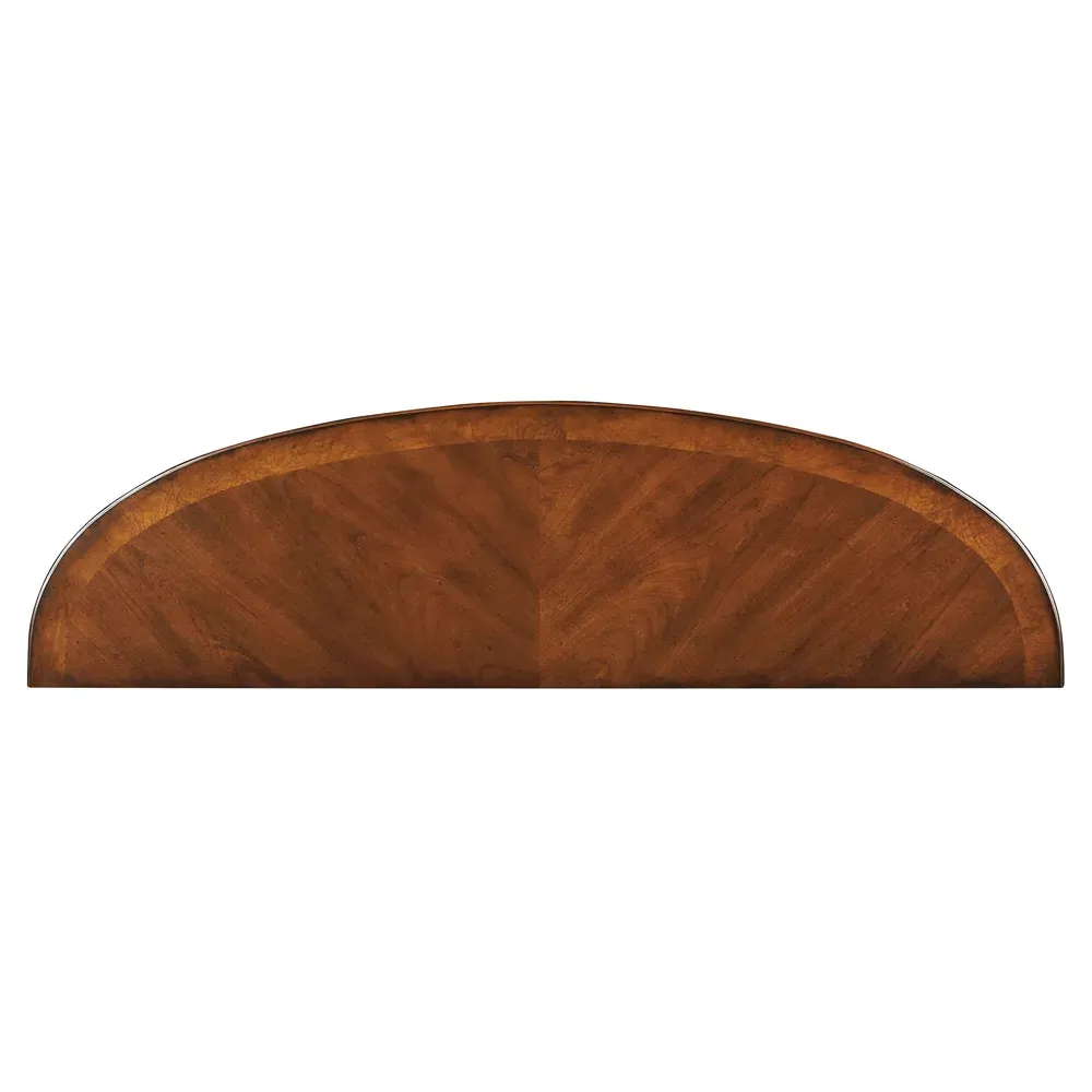 Estrella Demilune Console Table with Storage - Nutmeg Brown