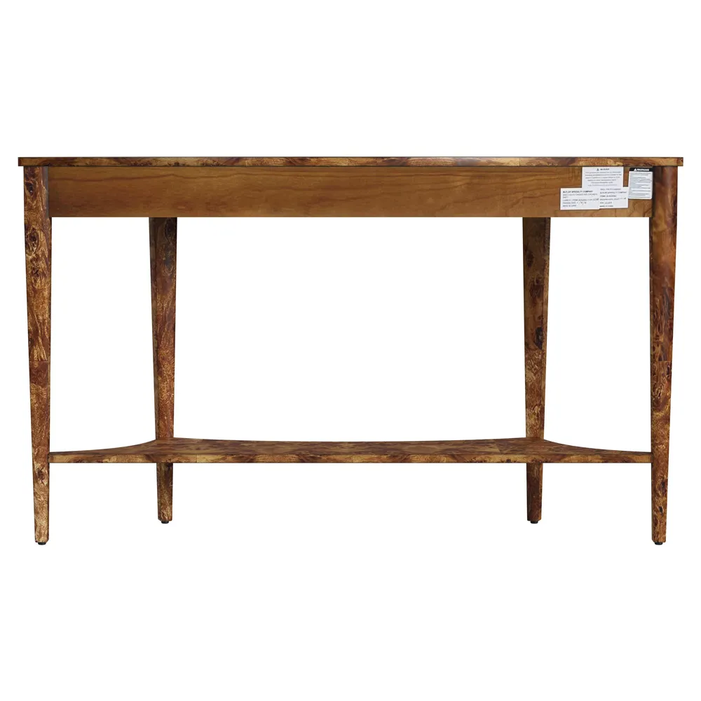 Estrella Demilune Console Table with Storage - Traditional Burl