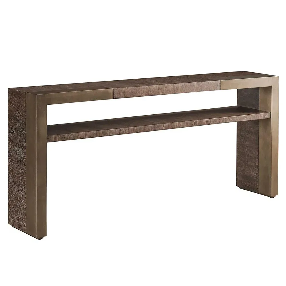 Ethan Rectangular Console Table - Dark Brown, Walnut