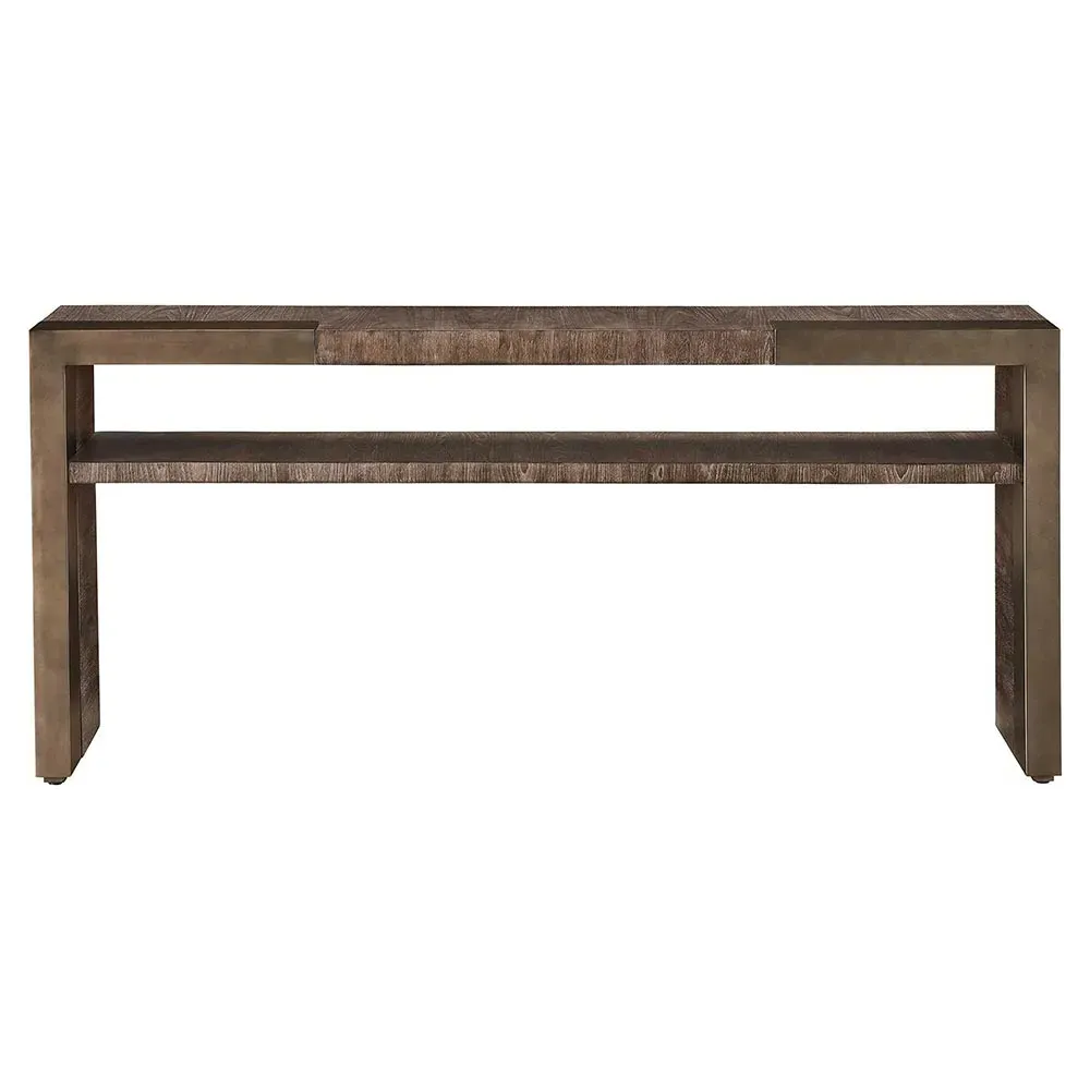 Ethan Rectangular Console Table - Dark Brown, Walnut image