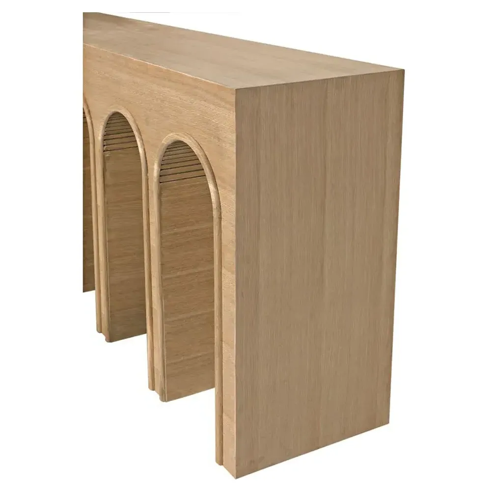 Etta Arched Console Table - Brown, White Oak