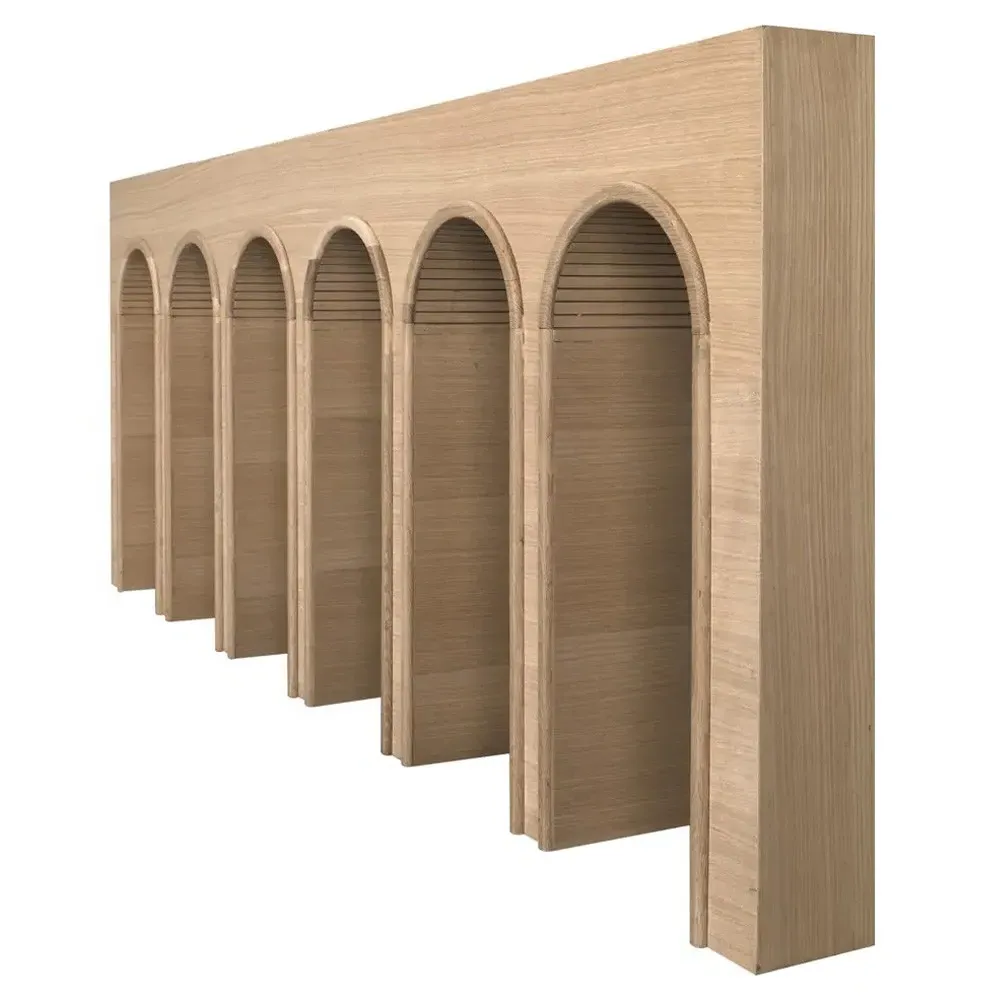 Etta Arched Console Table - Brown, White Oak