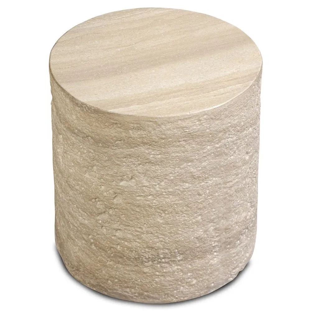 Ettis Square Outdoor End Table - Ivory, Concrete