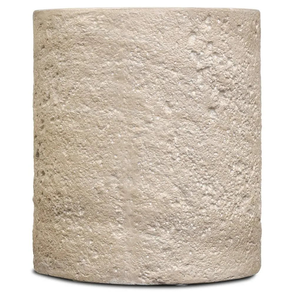 Ettis Square Outdoor End Table - Ivory, Concrete