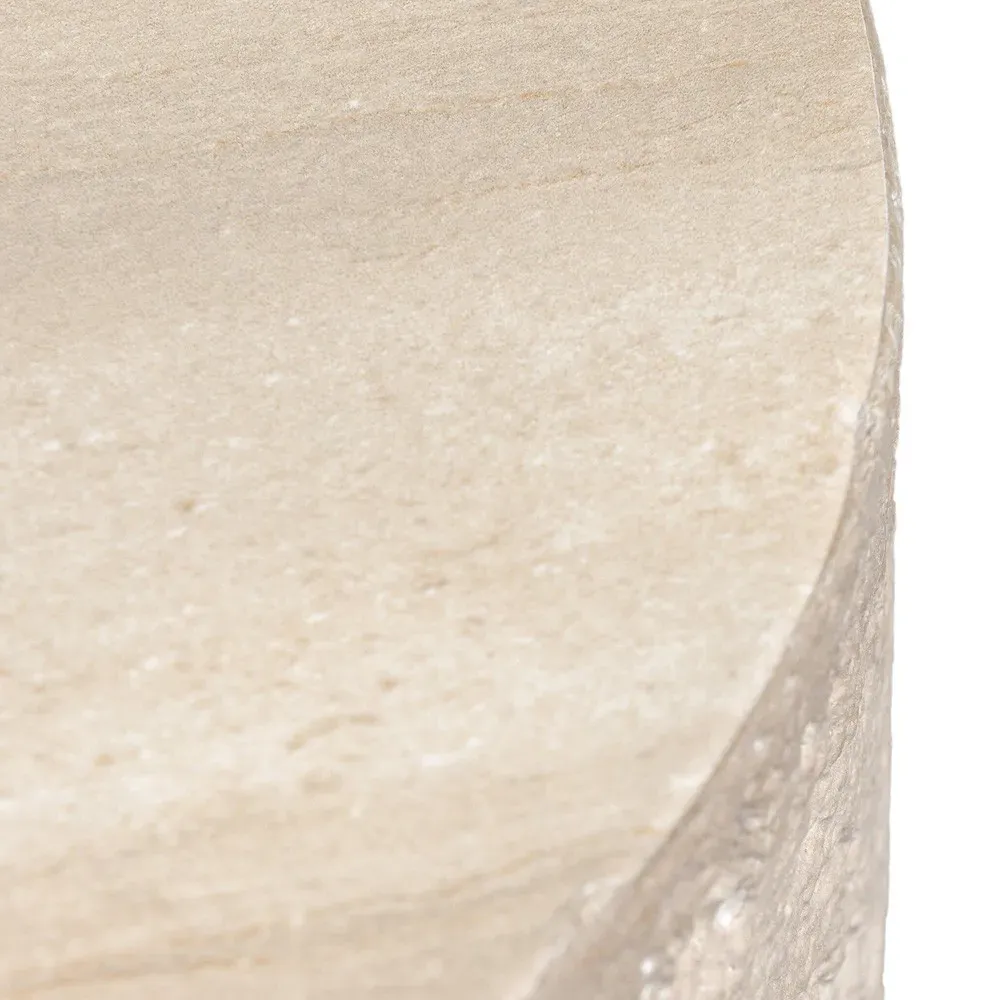 Ettis Square Outdoor End Table - Ivory, Concrete