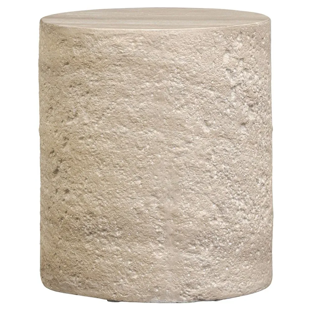 Ettis Square Outdoor End Table - Ivory, Concrete image