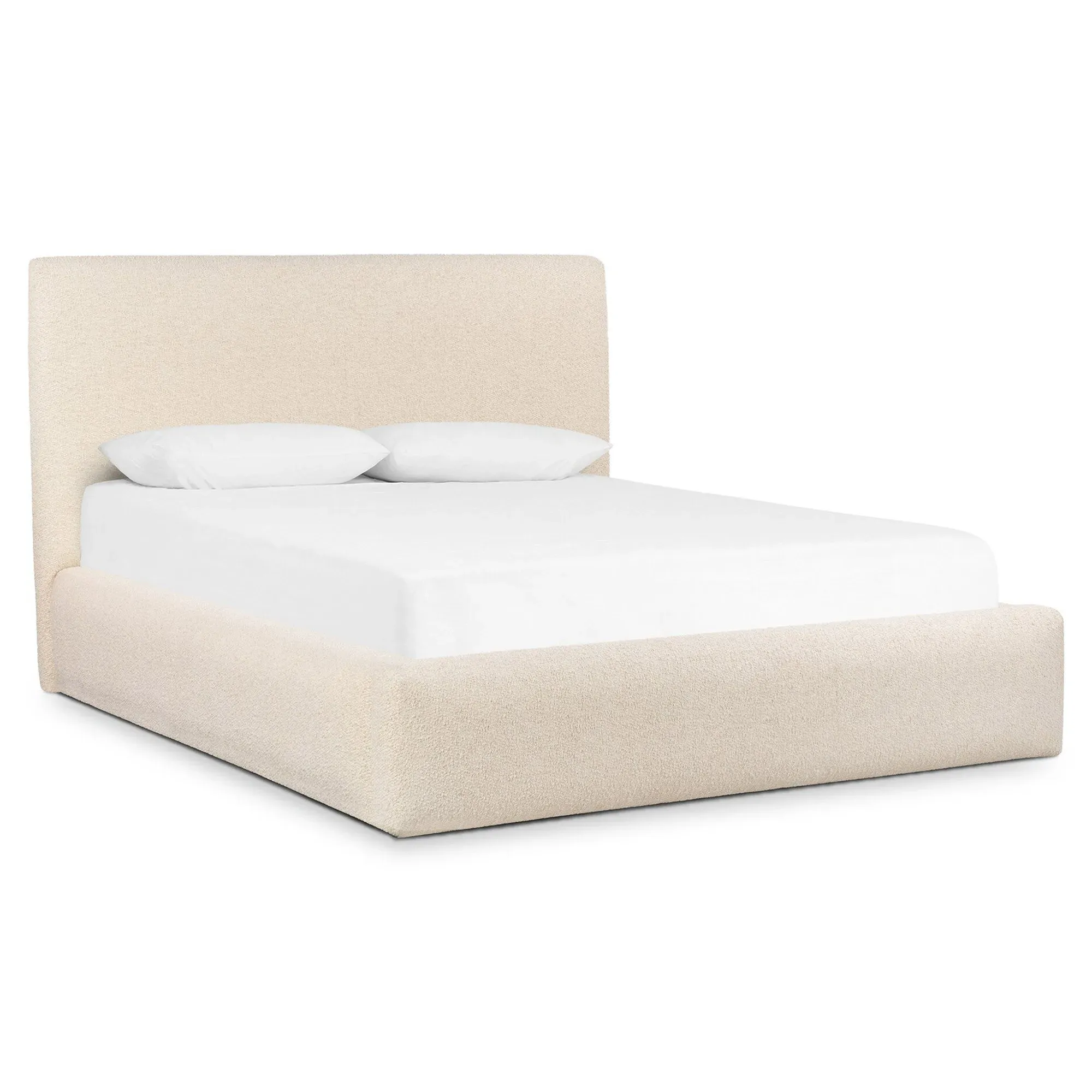 Eugene King Size Bed Frame - Cream, Boucle