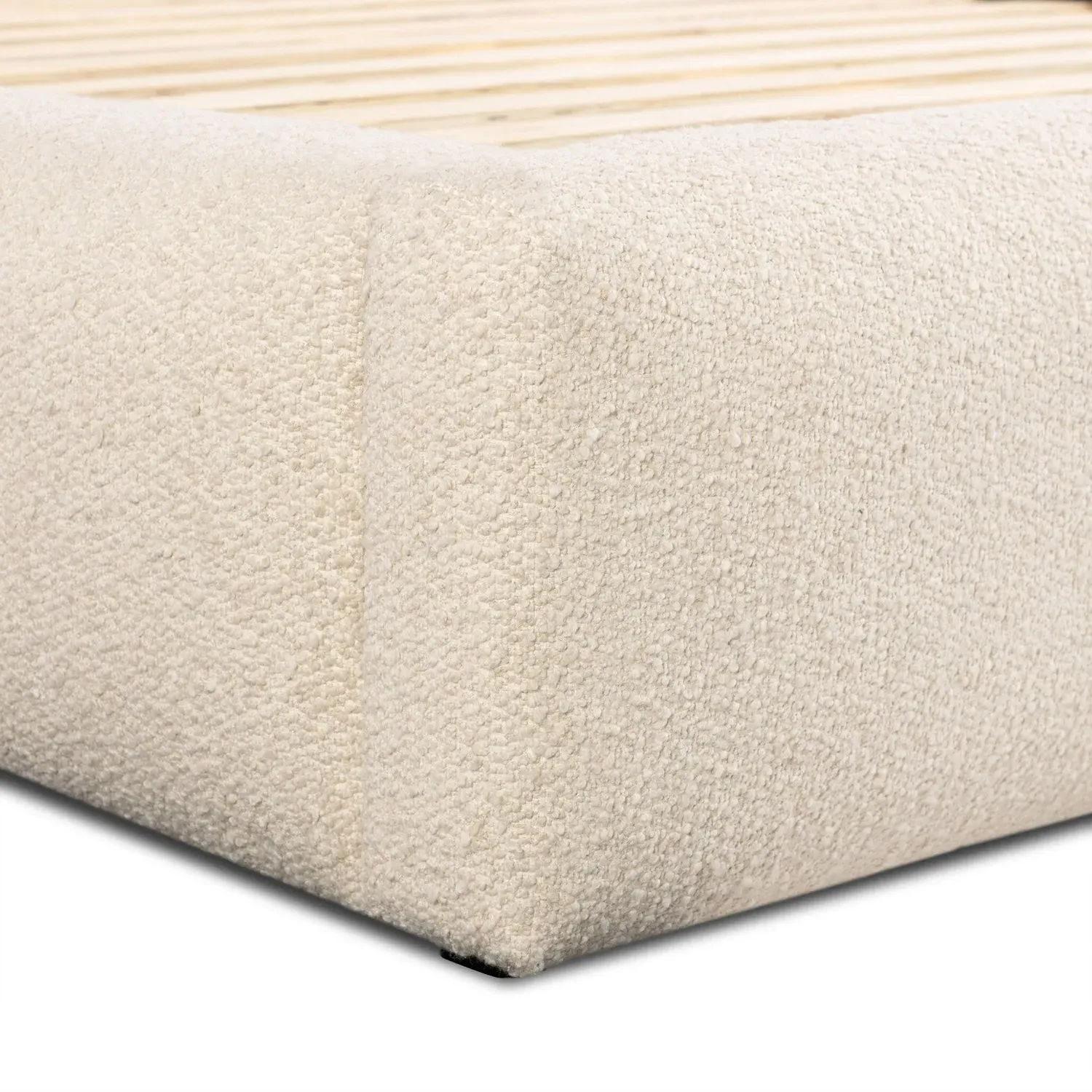 Eugene King Size Bed Frame - Cream, Boucle