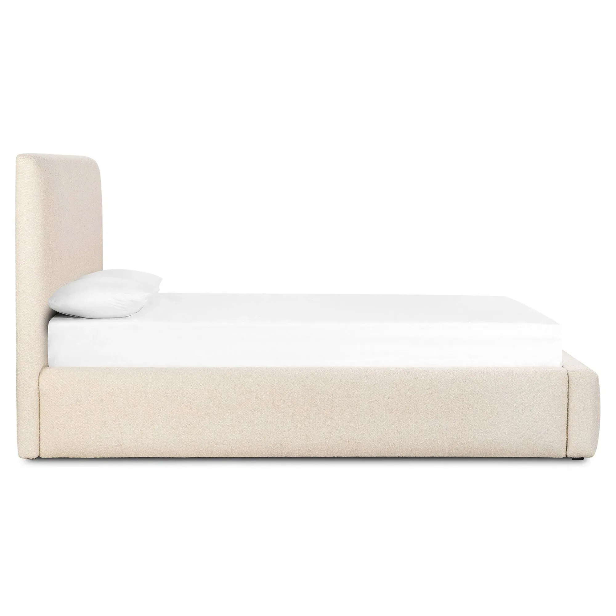 Eugene King Size Bed Frame - Cream, Boucle