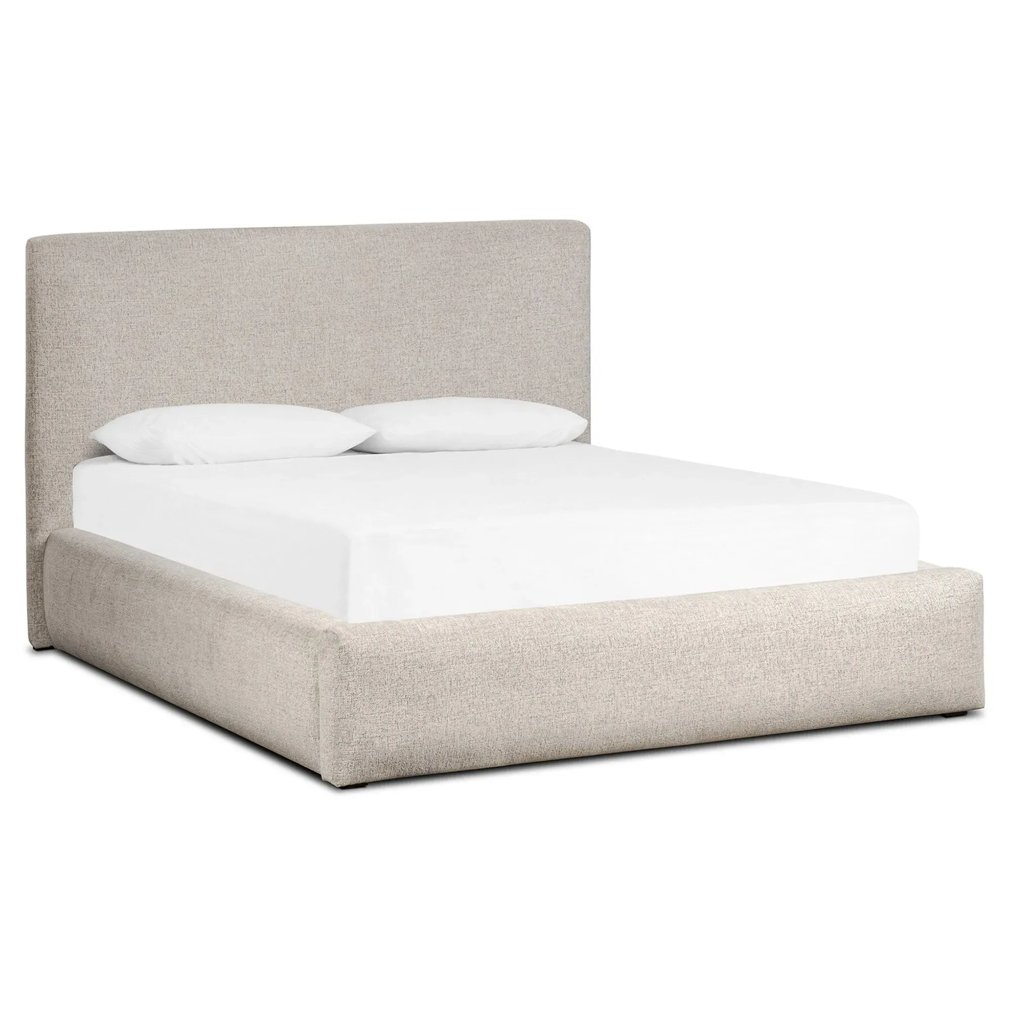 Eugene Queen Size Bed Frame - Beige, Boucle