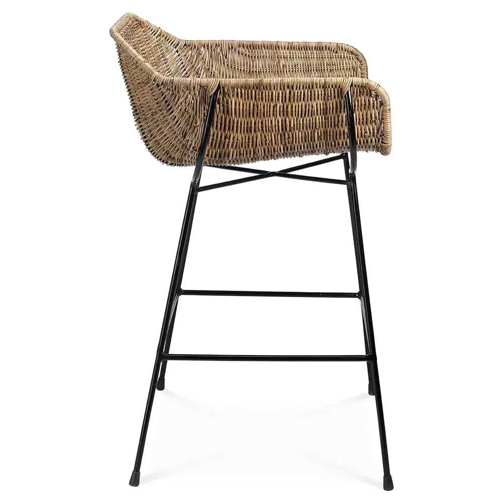Eva Counter Stool - Brown, Rattan