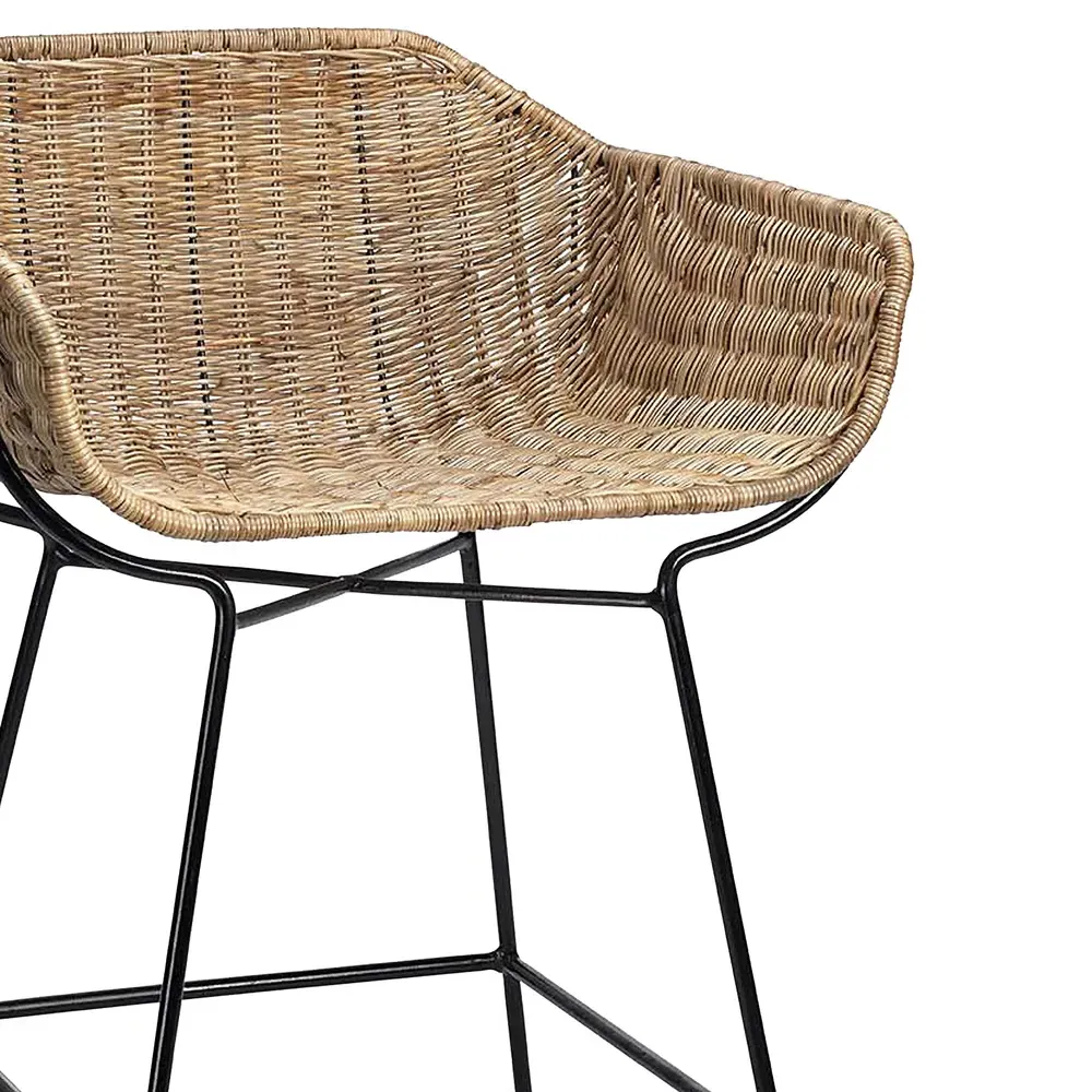 Eva Counter Stool - Brown, Rattan