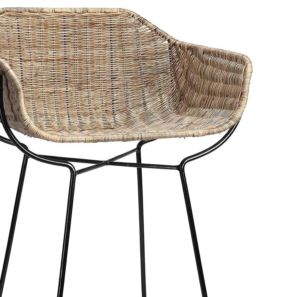 Eva Counter Stool - Brown, Rattan