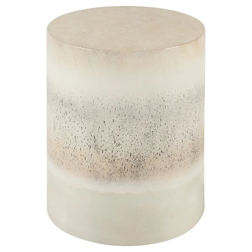 Eva Round End Table - Beige, Concrete image