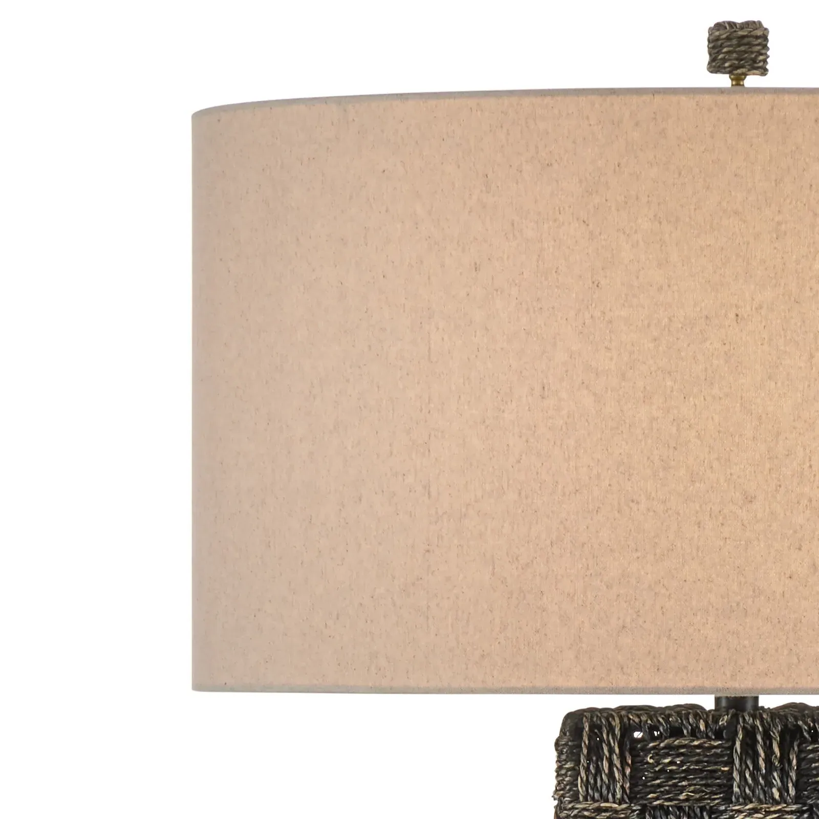 Evania Column Floor Lamp - Black, Seagrass