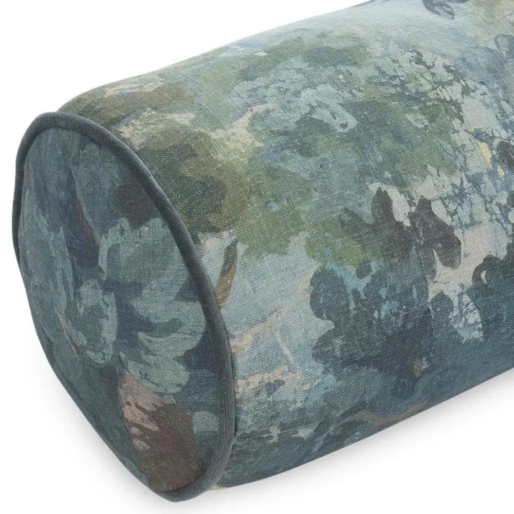 Everlee Secret Garden Bolster Pillow - Blue, Cotton