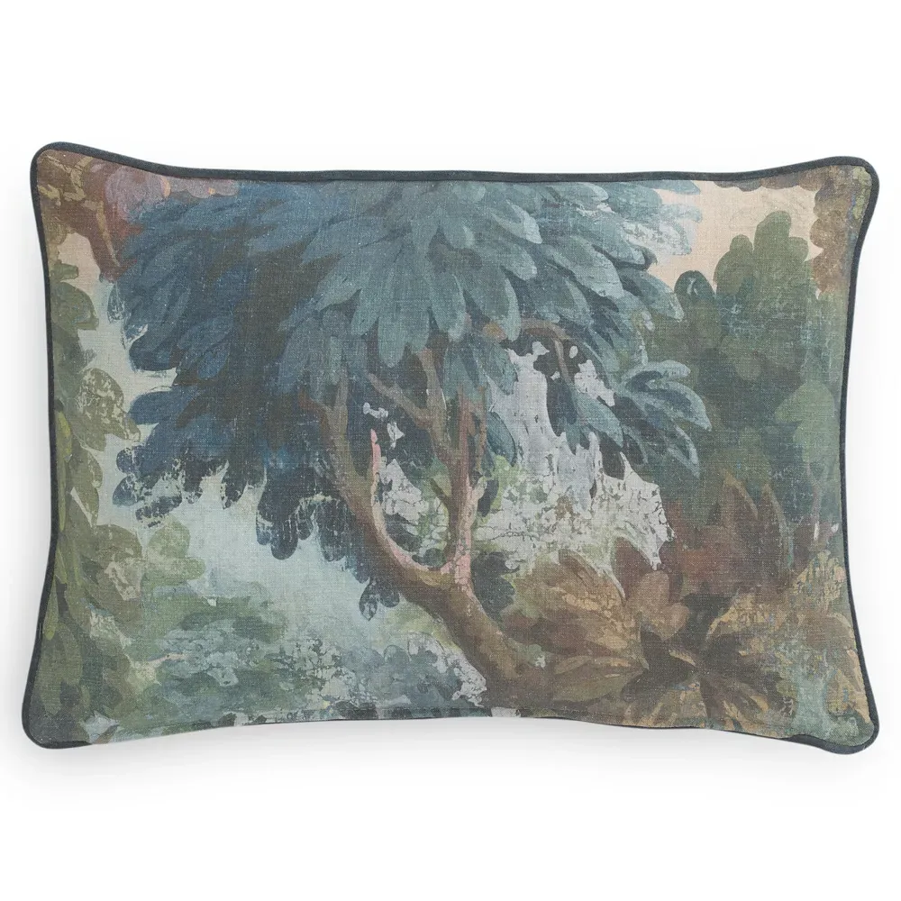 Everlee Secret Garden Lumbar Pillow - Blue, Cotton