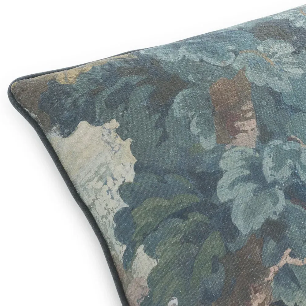 Everlee Secret Garden Lumbar Pillow - Blue, Cotton