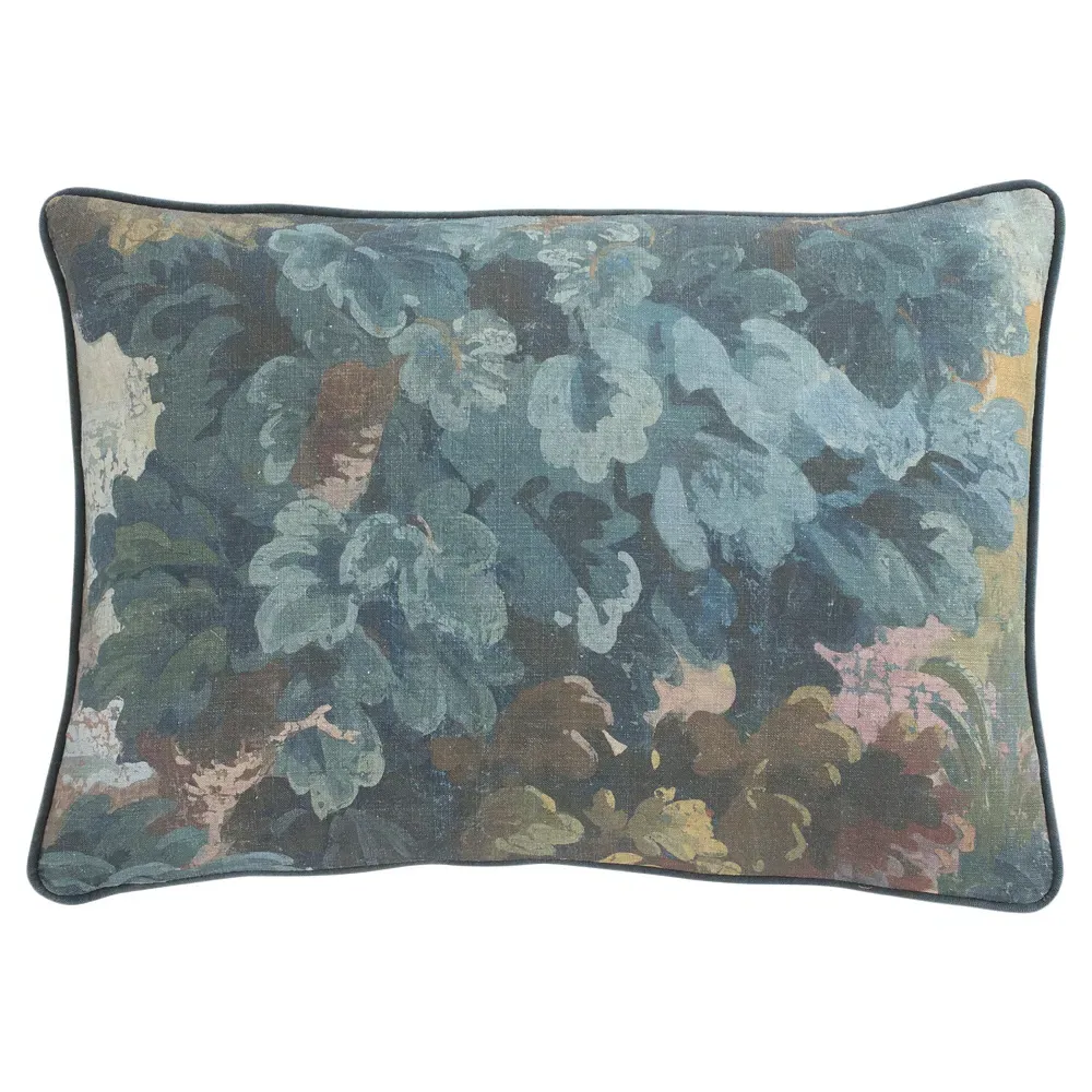 Everlee Secret Garden Lumbar Pillow - Blue, Cotton image