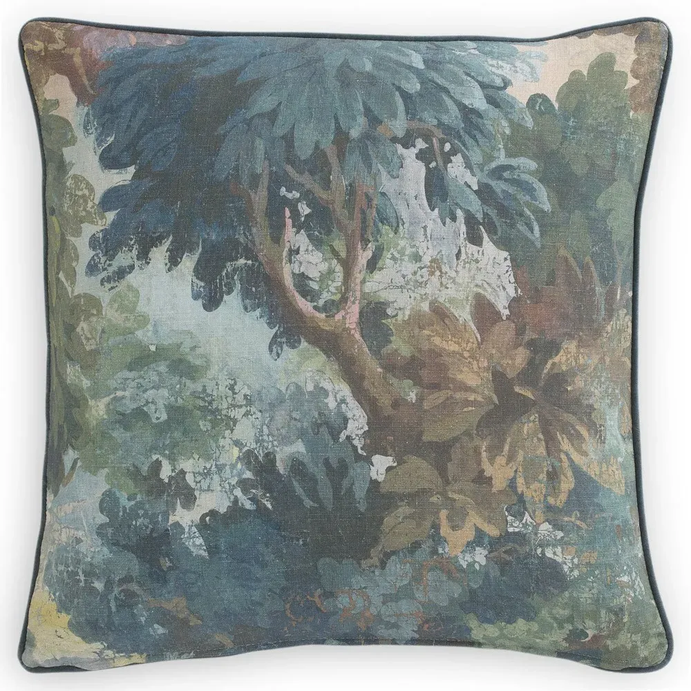 Everlee Secret Garden Throw Pillow - Blue, Cotton