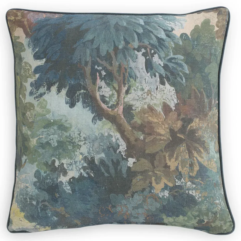 Everlee Secret Garden Throw Pillow - Blue, Cotton