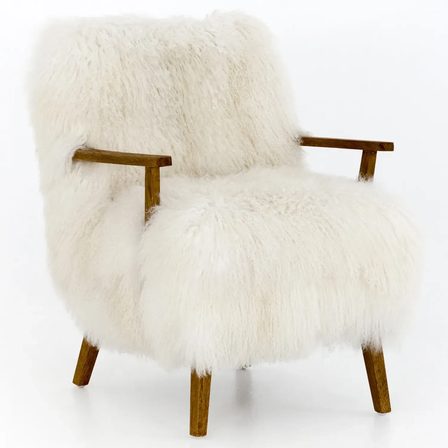 Everleigh Rustic Lodge Arm Chair - White, Oak