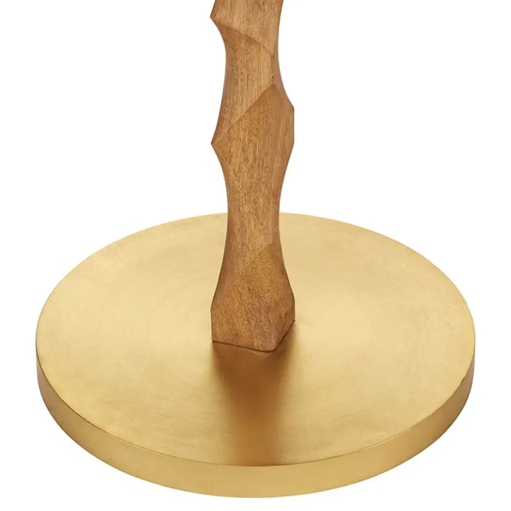 Everly Floor Lamp - Natural Wood, Brass Metal