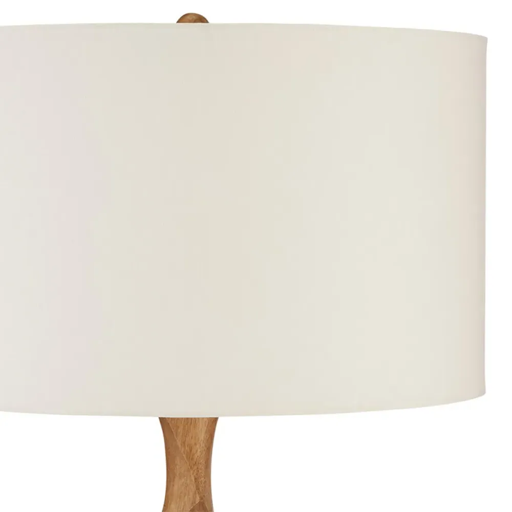 Everly Floor Lamp - Natural Wood, Brass Metal